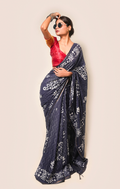 Midnight Indigo Handcrafted Saree